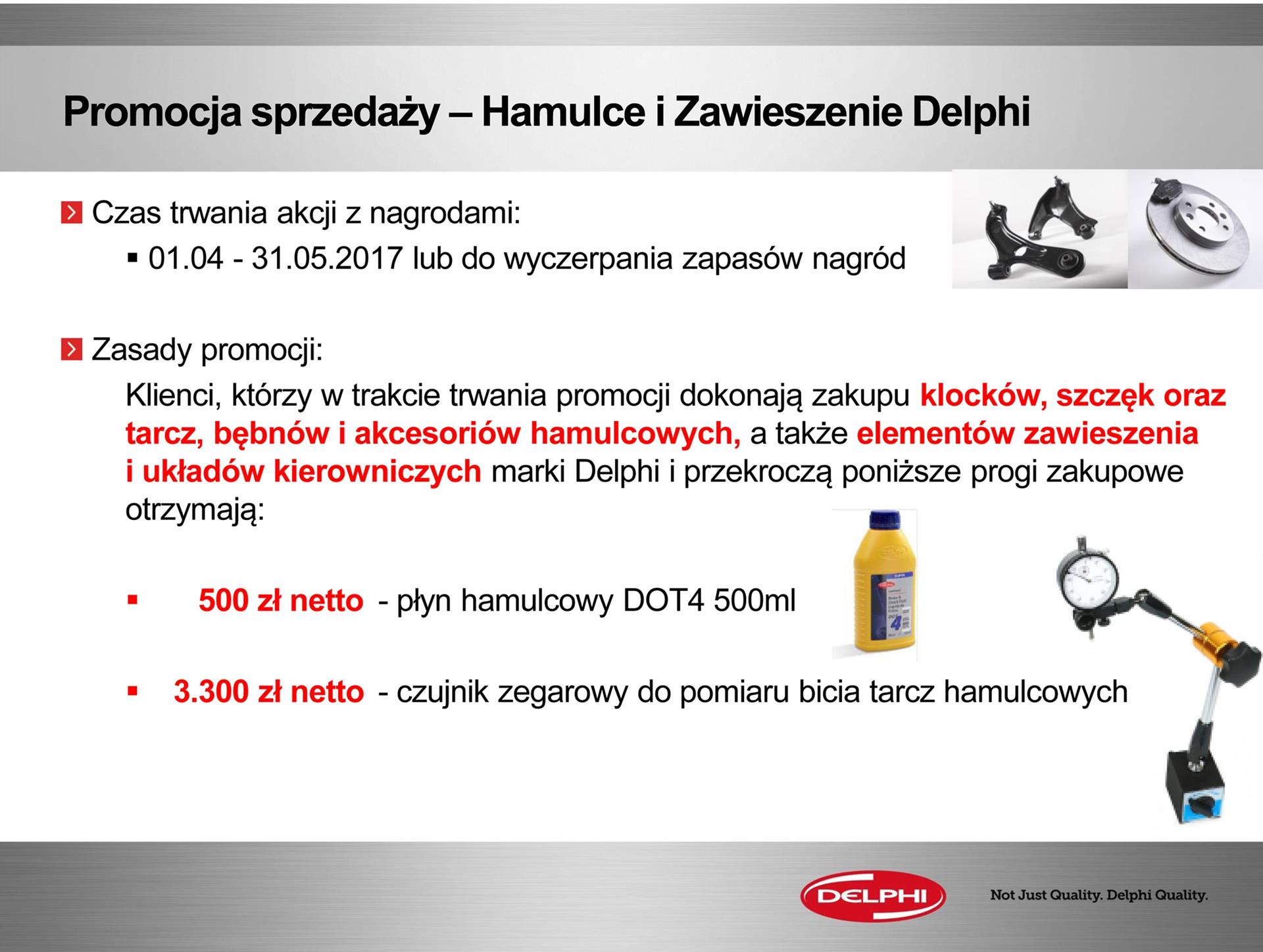 Promocja sprzedaży hamulce i zawieszenie delphi część 1